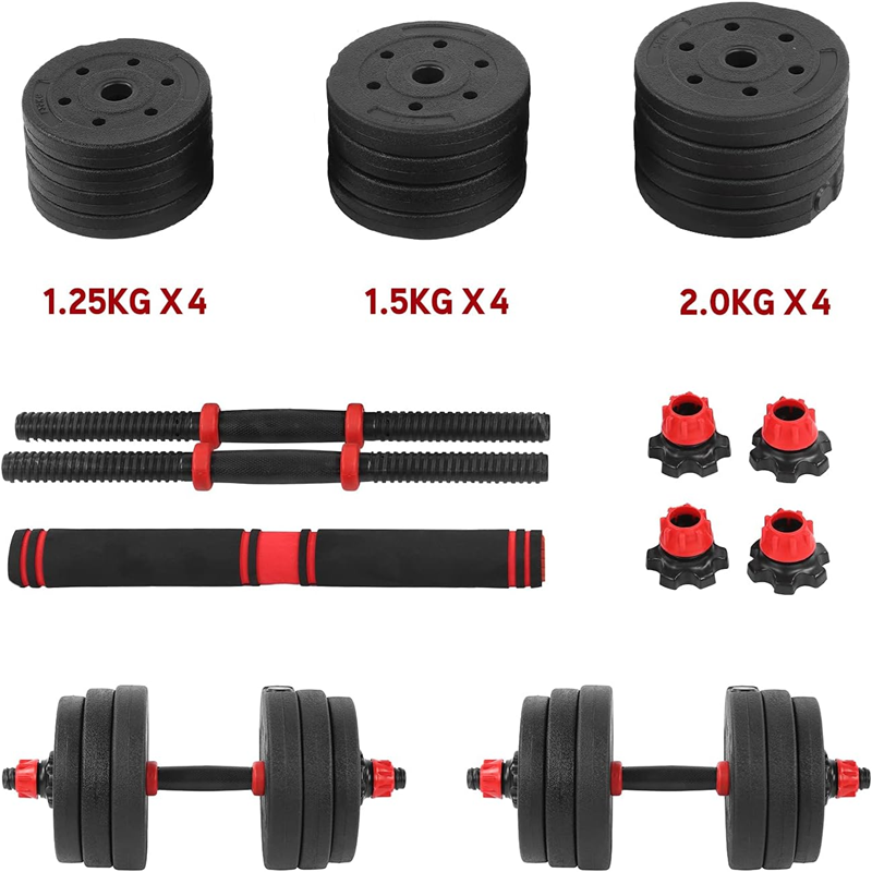 Haltères 20kg, Kit d'Haltères Musculation en PVC Réglable .