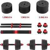 Haltères 20kg, Kit d'Haltères Musculation en PVC Réglable .