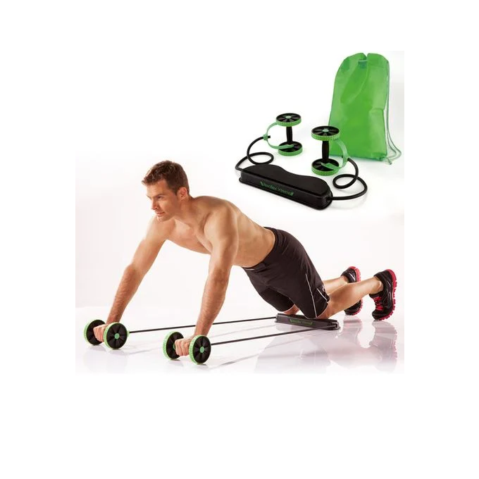 Revoflex Double Roue - Exercice Abdominal - Vert.