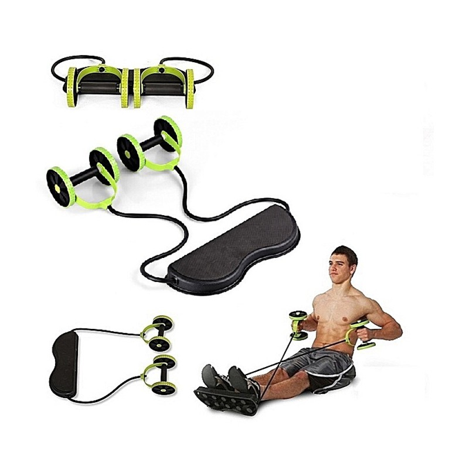 Revoflex Double Roue - Exercice Abdominal - Vert.